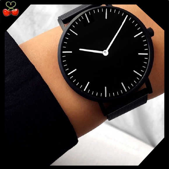 Mary's Cherries Boutique Other - 🍒 GLAM Midnight Stainless Steal Quartz Watch